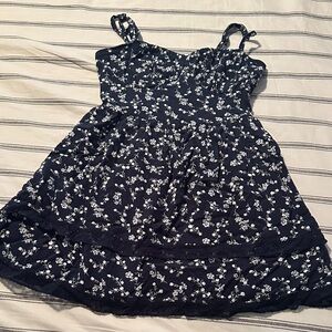 Hollister Dark Blue Smocked Dress